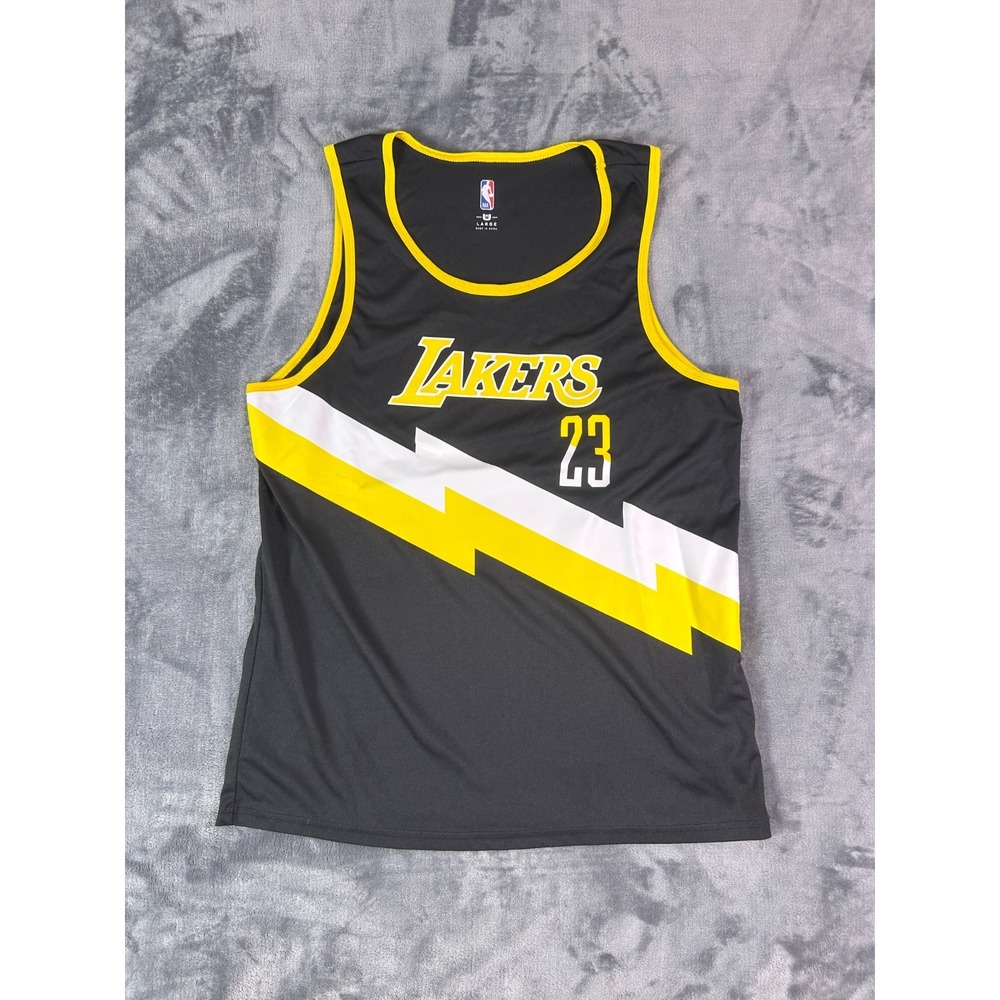 NBA Los Angeles‎ Lakers LeBron James #23 Tank Jersey Black Yellow Large